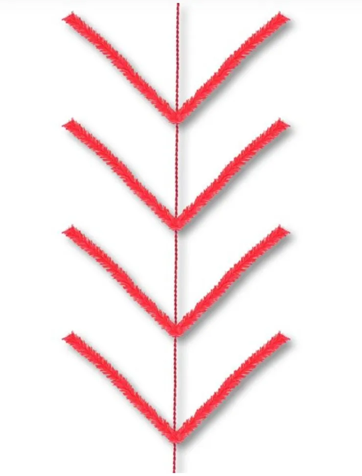 Pencil Work Garland 22 Ties: Red (9 ft) XX752424