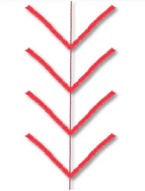 Pencil Work Garland 22 Ties: Red (9 ft) XX752424