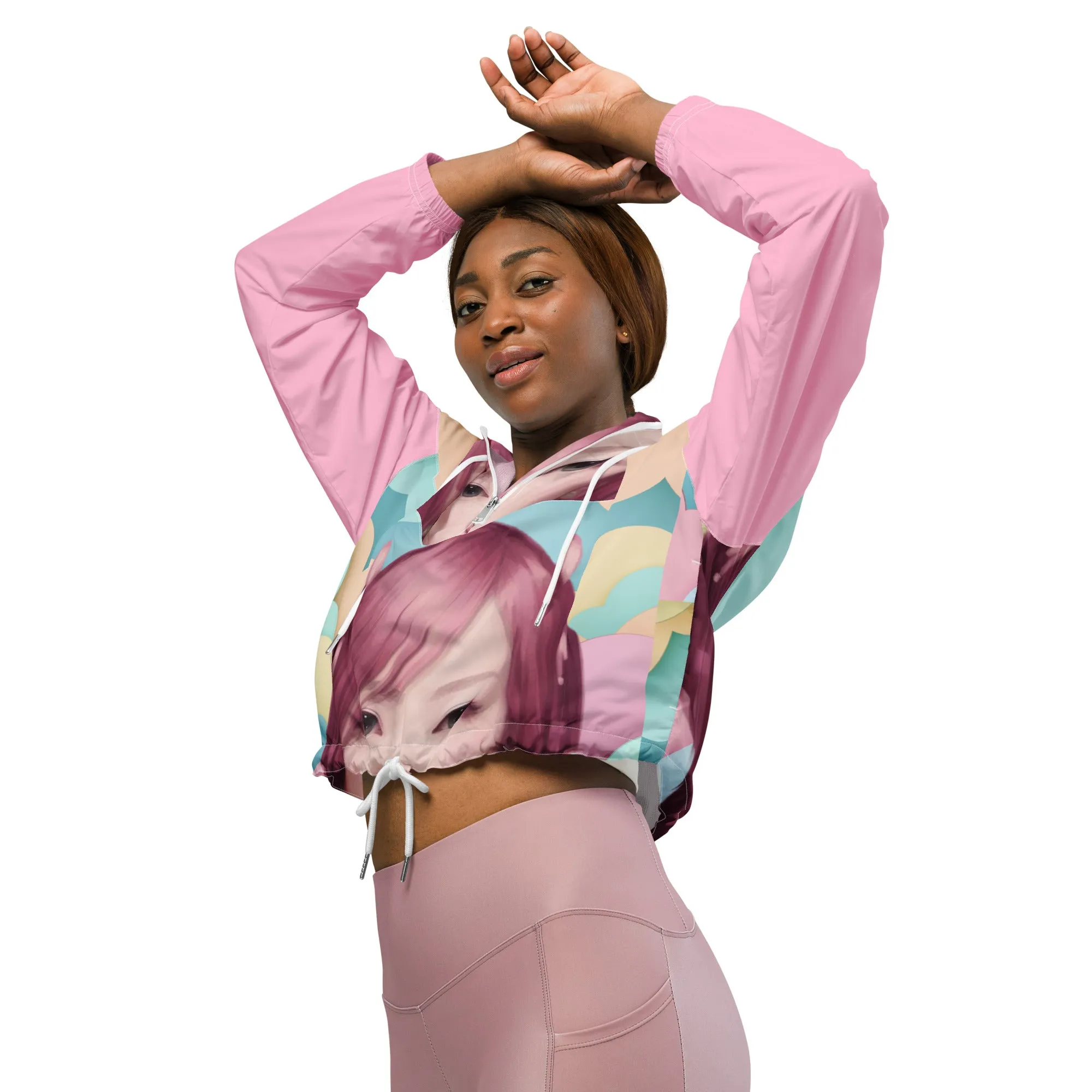 Pink Head TheTravelQuintessential Women’s Cropped Windbreaker