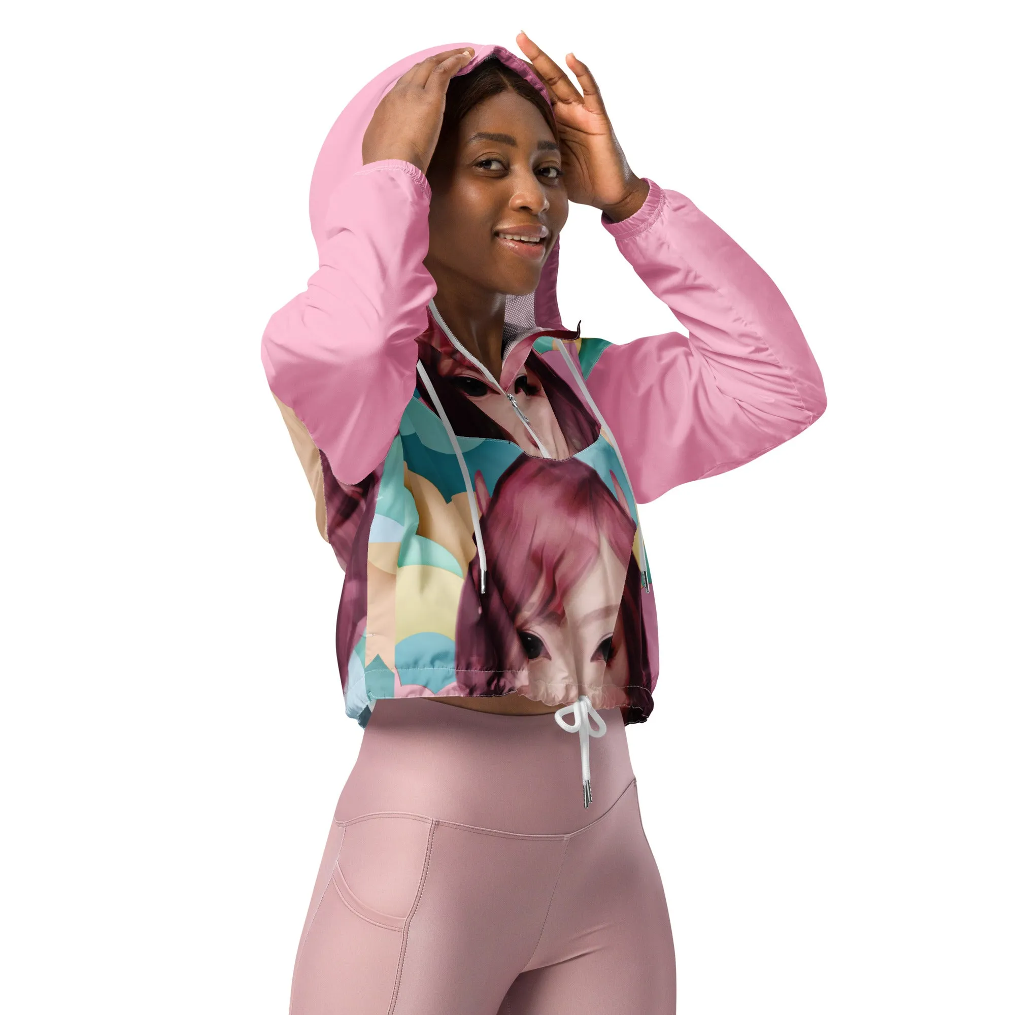 Pink Head TheTravelQuintessential Women’s Cropped Windbreaker