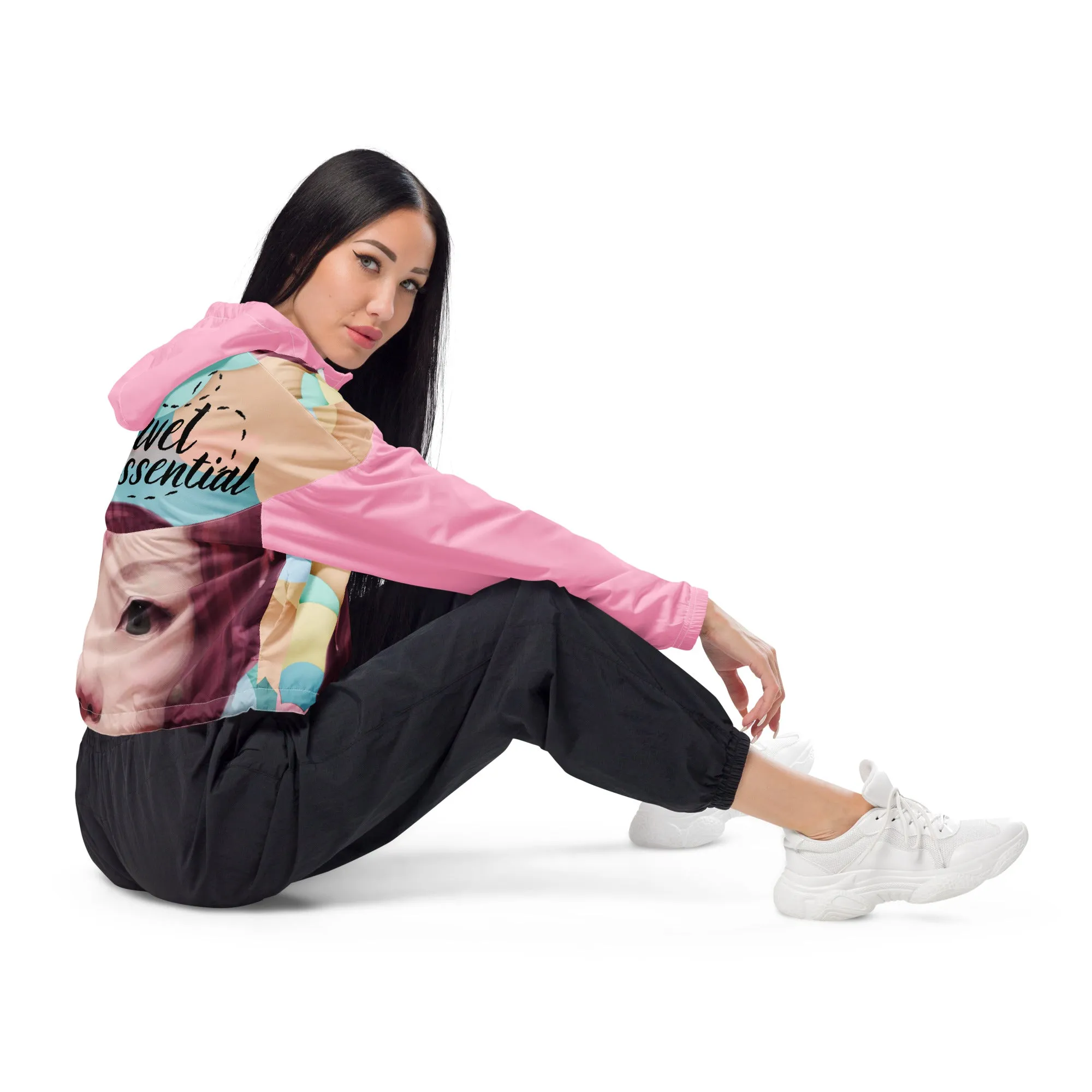 Pink Head TheTravelQuintessential Women’s Cropped Windbreaker