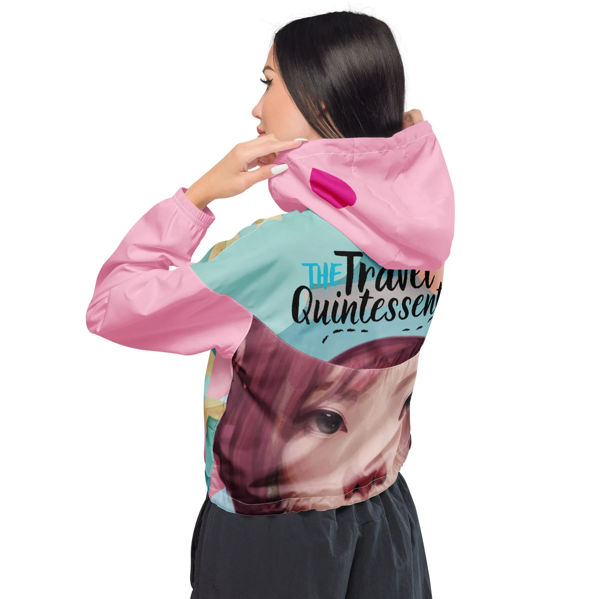 Pink Head TheTravelQuintessential Women’s Cropped Windbreaker