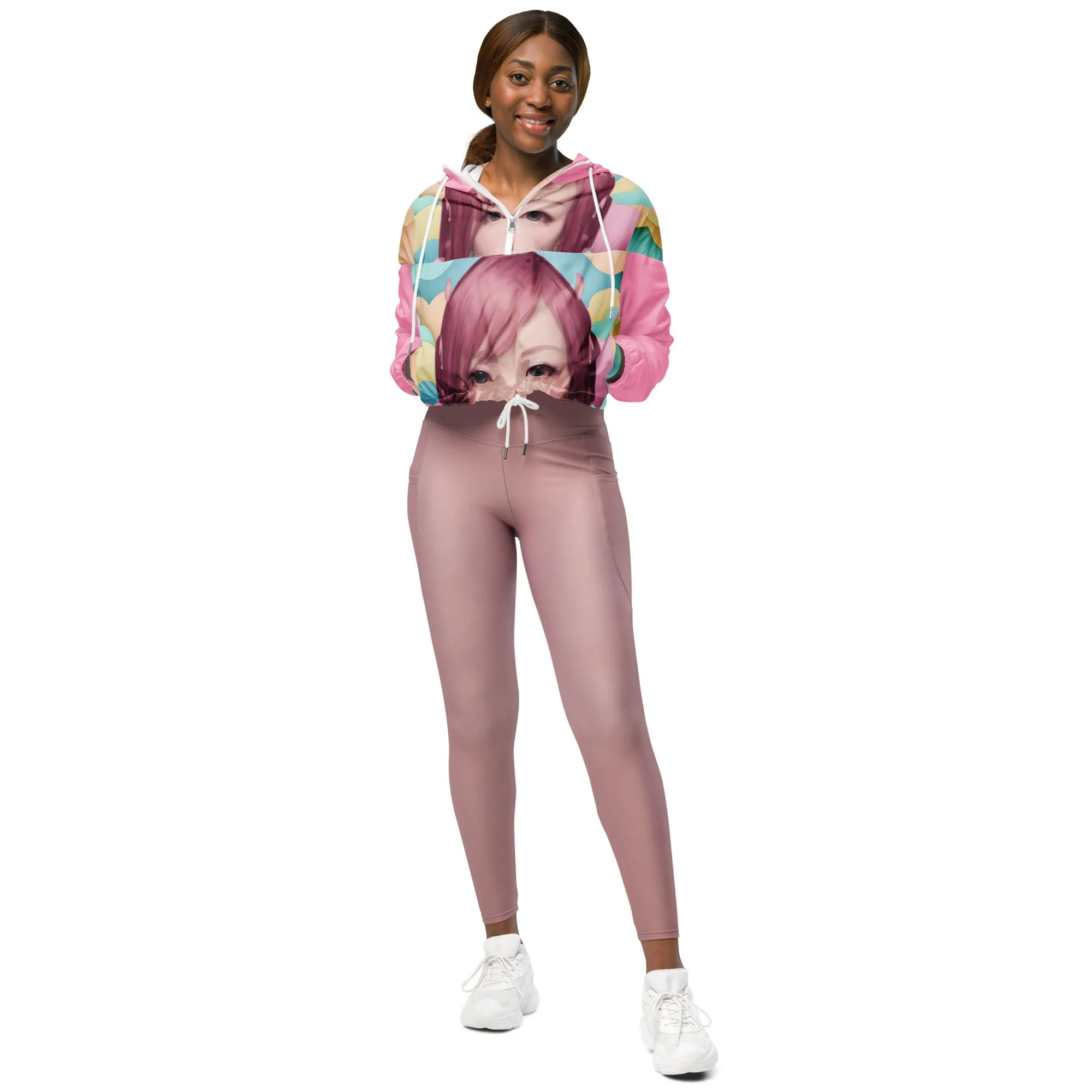 Pink Head TheTravelQuintessential Women’s Cropped Windbreaker