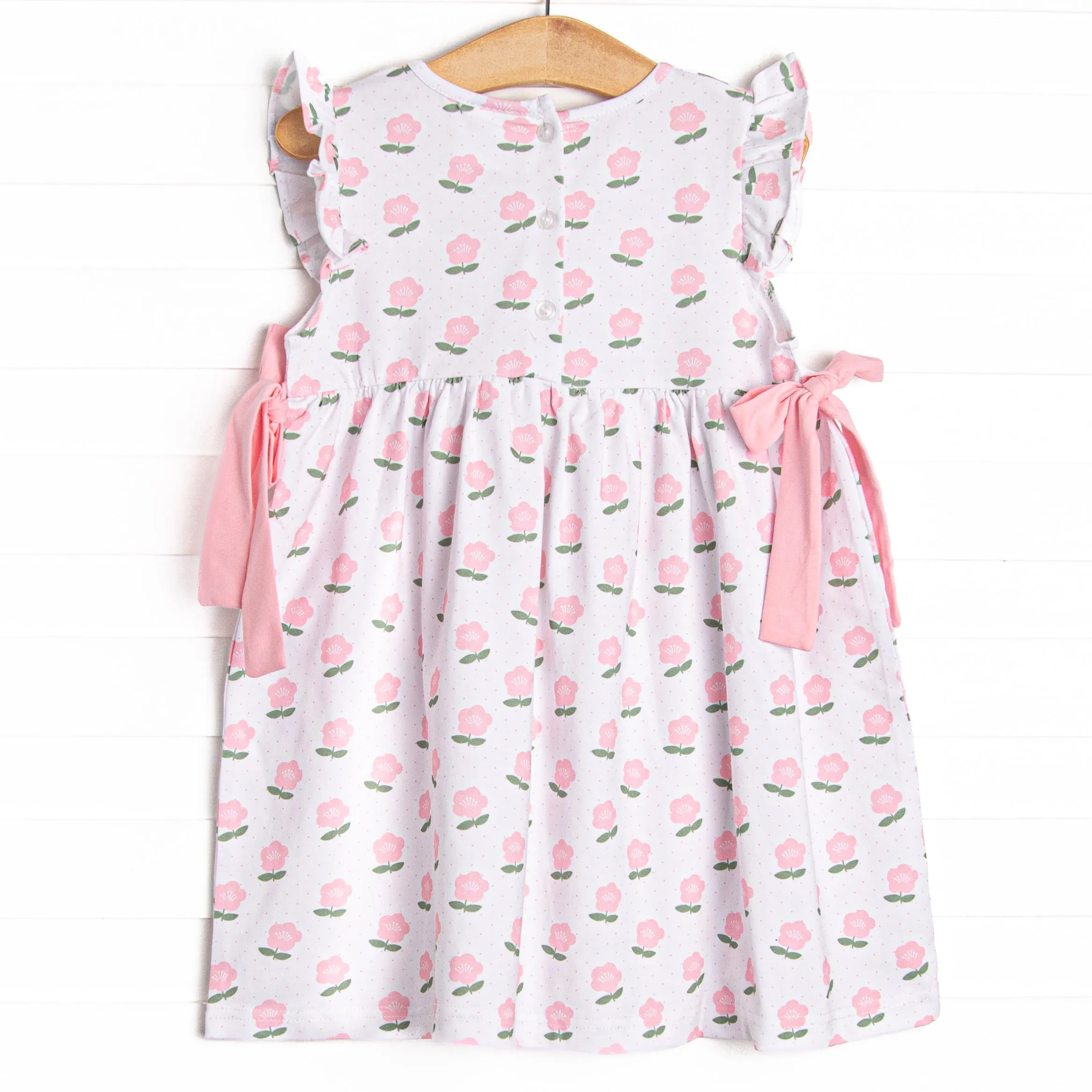 Polka Dot Petunia Side Tie Dress, Pink