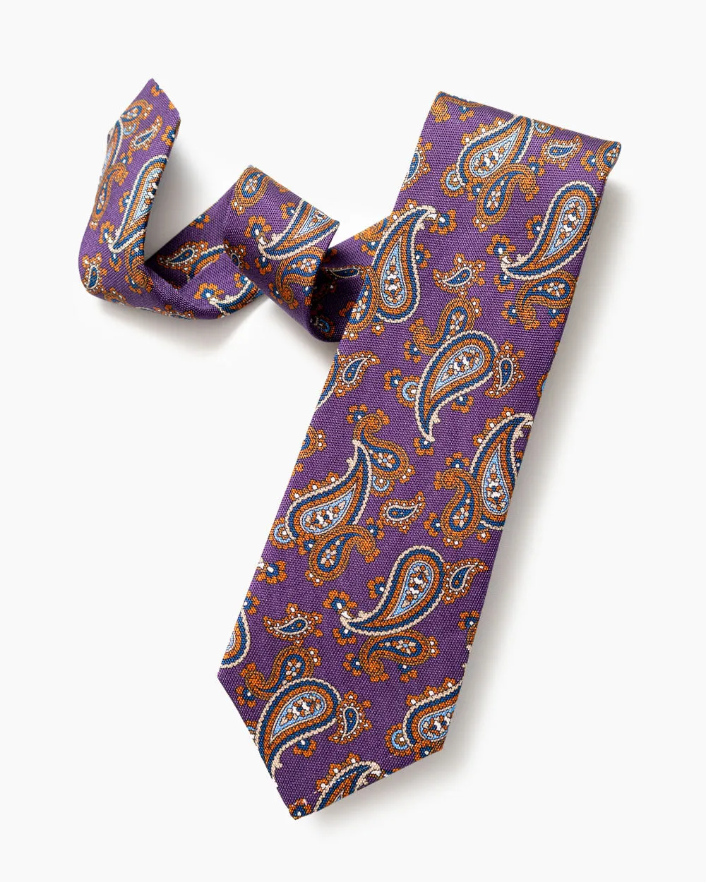 Purple Printed Paisley Tie