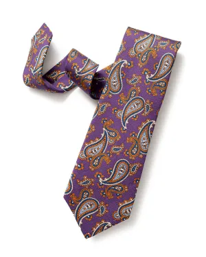 Purple Printed Paisley Tie