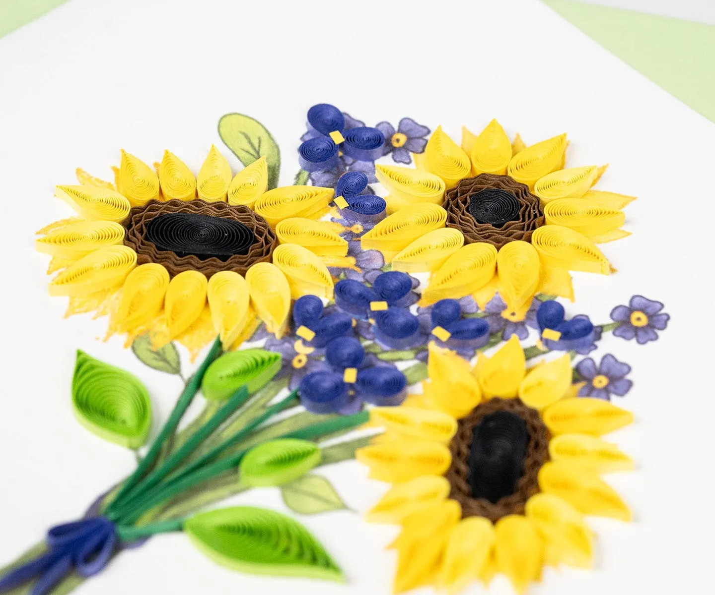 Quilled Birthday Sunflower Bouquet Greeting Card