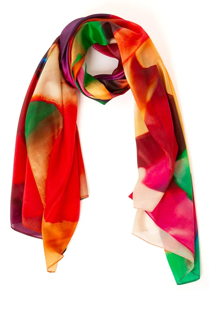Rainbow Layers Silk Scarf