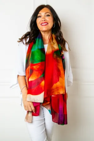 Rainbow Layers Silk Scarf
