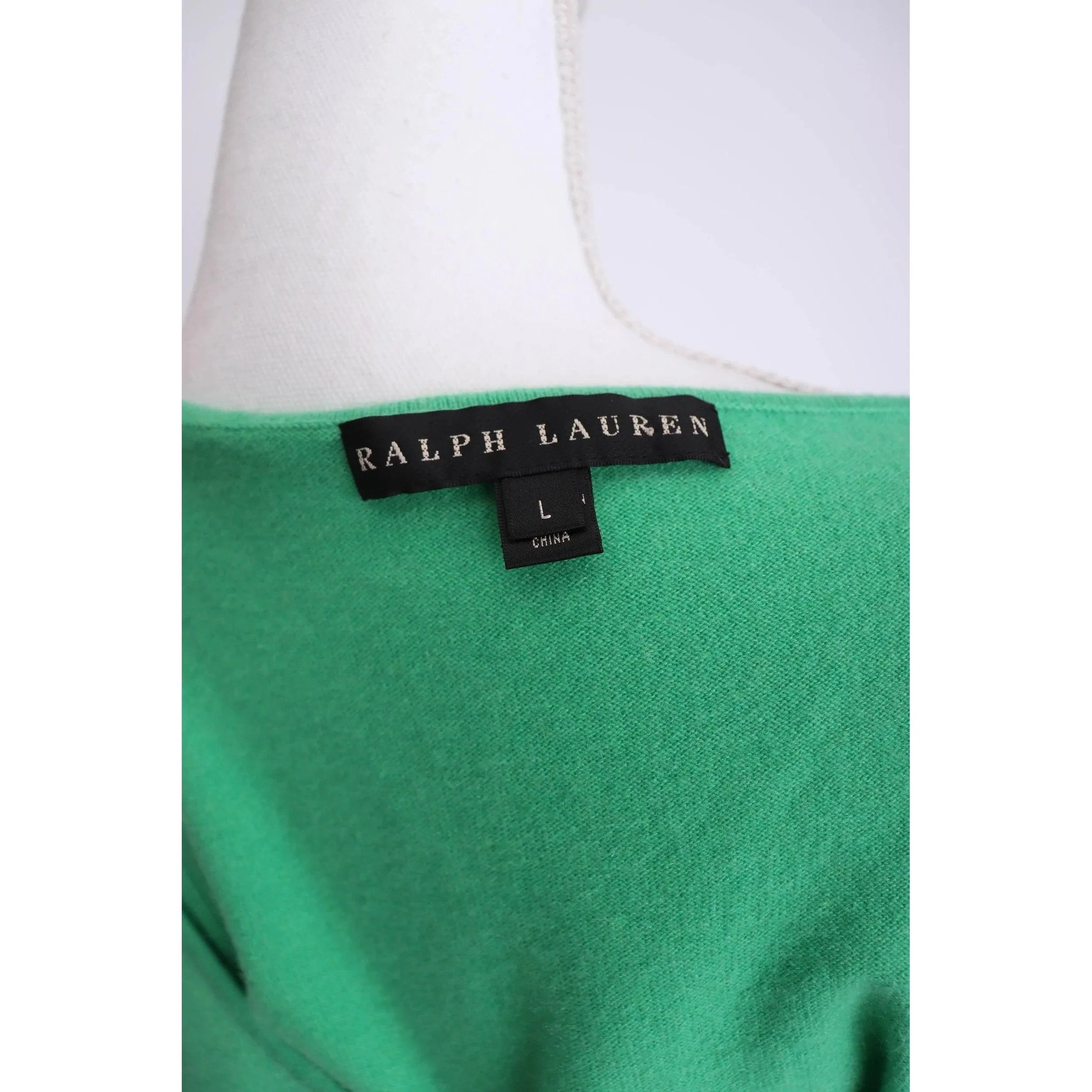 RALPH LAUREN 90's Green Cashmere Tank Top | Size M/L