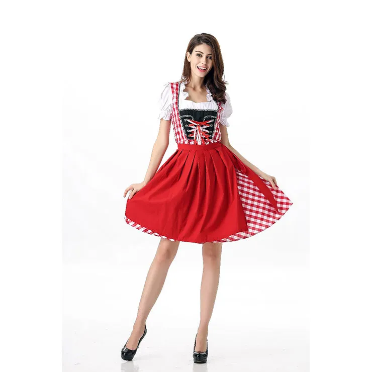 Red Checked Oktoberfest Dress