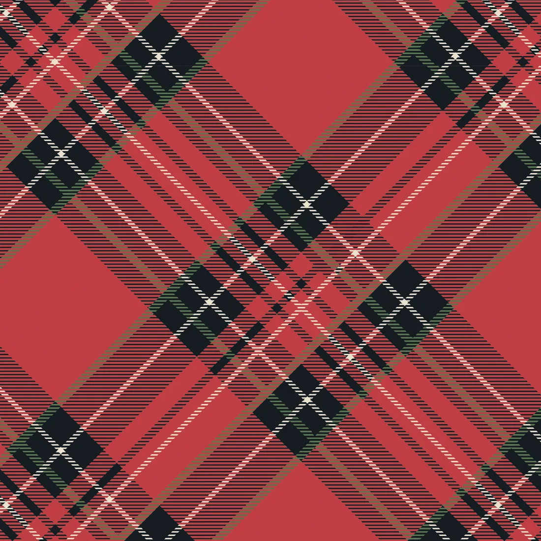 RED PLAID COCKTAIL NAPKIN