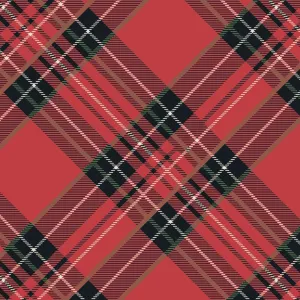 RED PLAID COCKTAIL NAPKIN