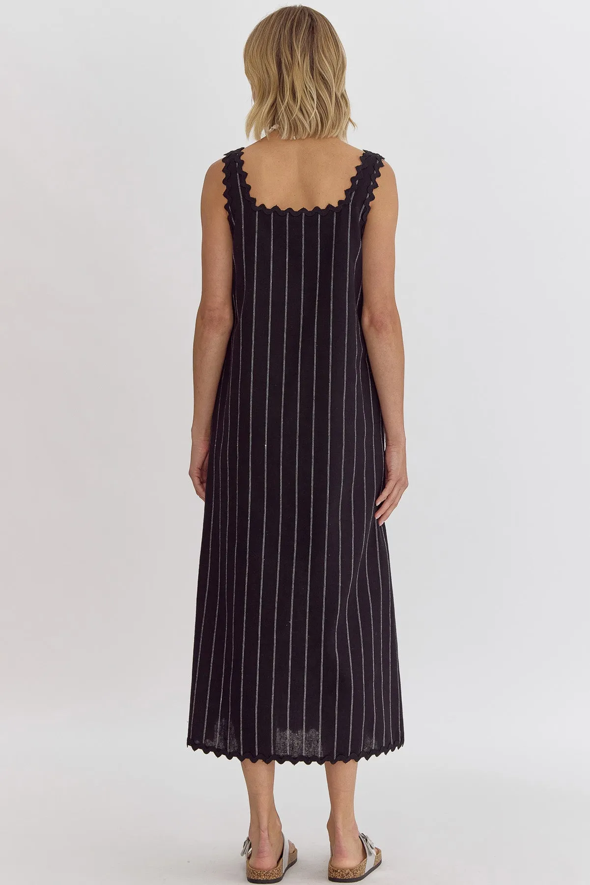 Ric Rac Striped Maxi Dress {Black}