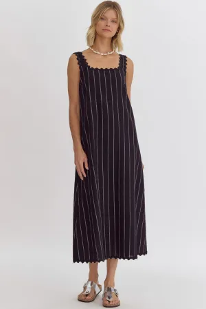 Ric Rac Striped Maxi Dress {Black}