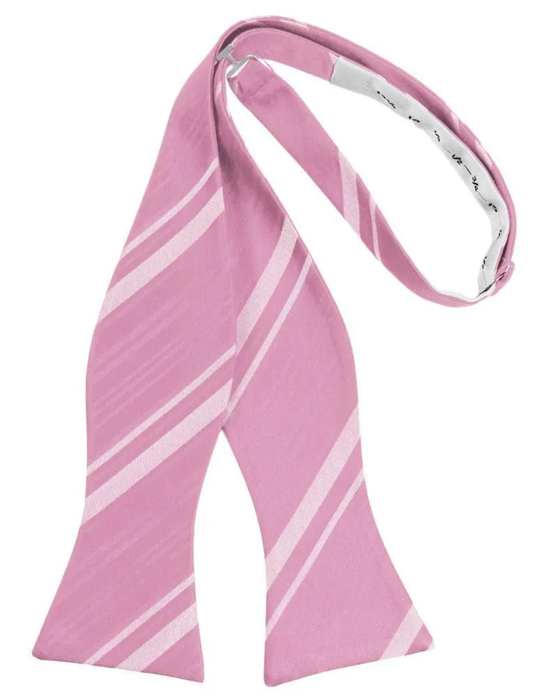 Rose Petal Striped Satin Bow Tie