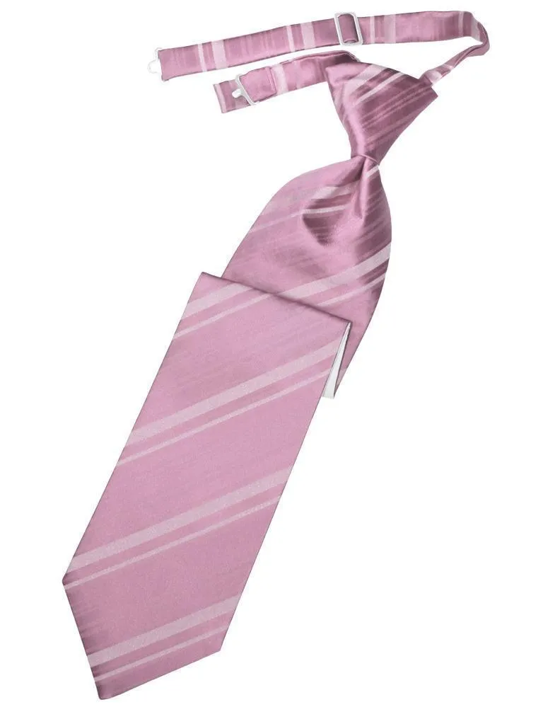 Rose Petal Striped Satin Necktie