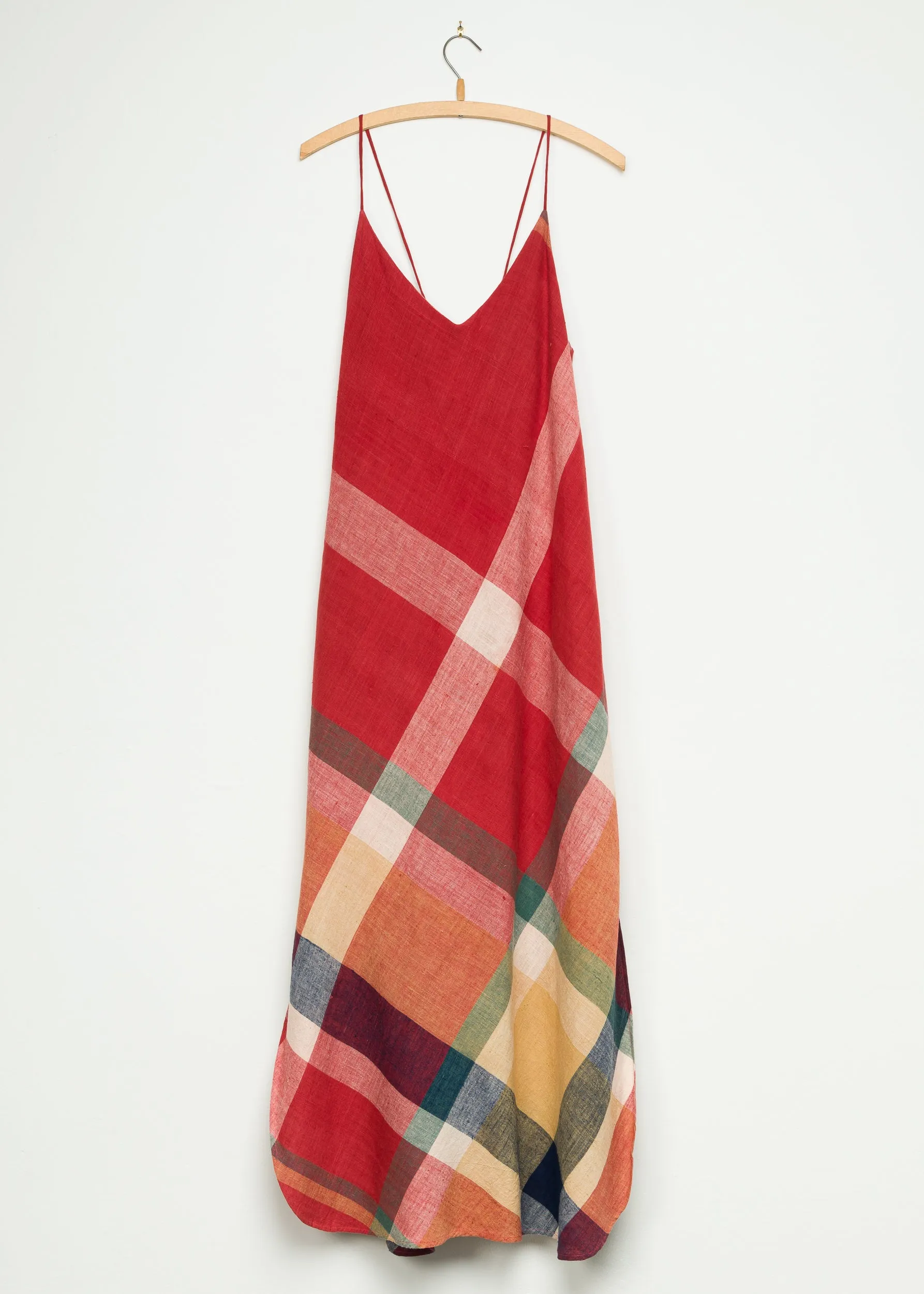 Sadie Camisole Dress in Red Madras Plaid