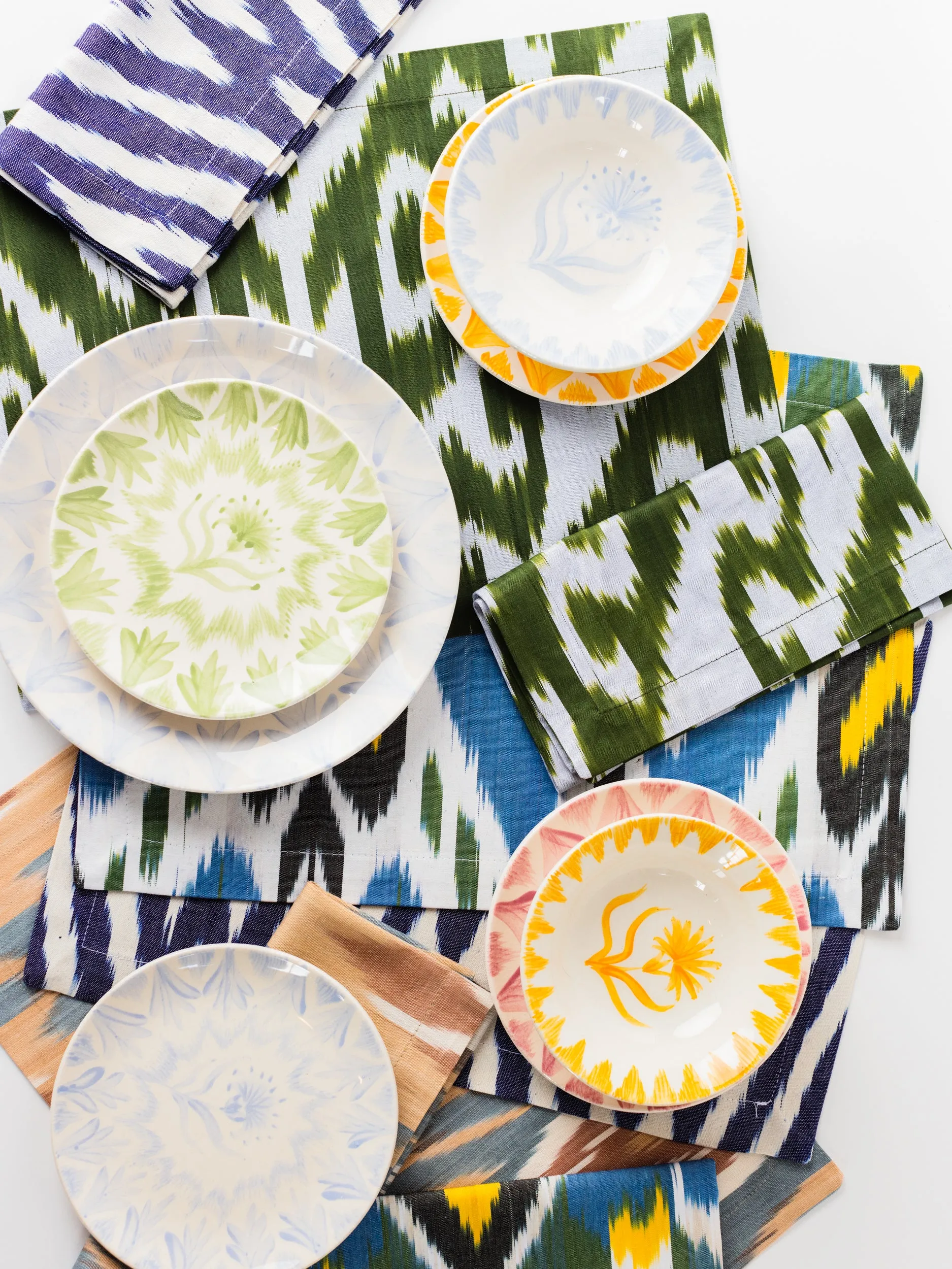 Sand Ikat Cotton Blend Dinner Napkin Set