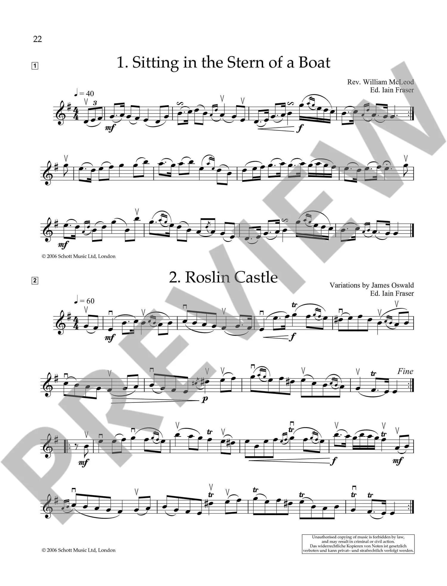 Scottish Fiddle Tunes for Violin with CD (Schott)
