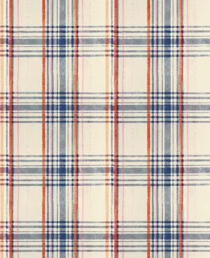 SEAPORT PLAID Cream Wallpaper