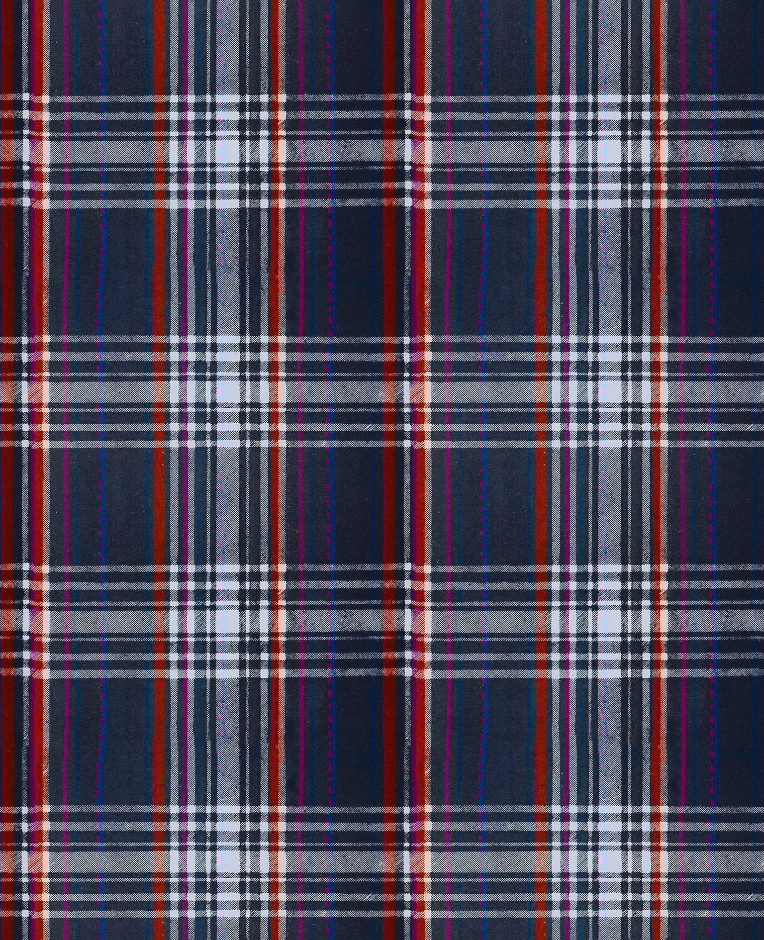 SEAPORT PLAID Navy Blue Wallpaper