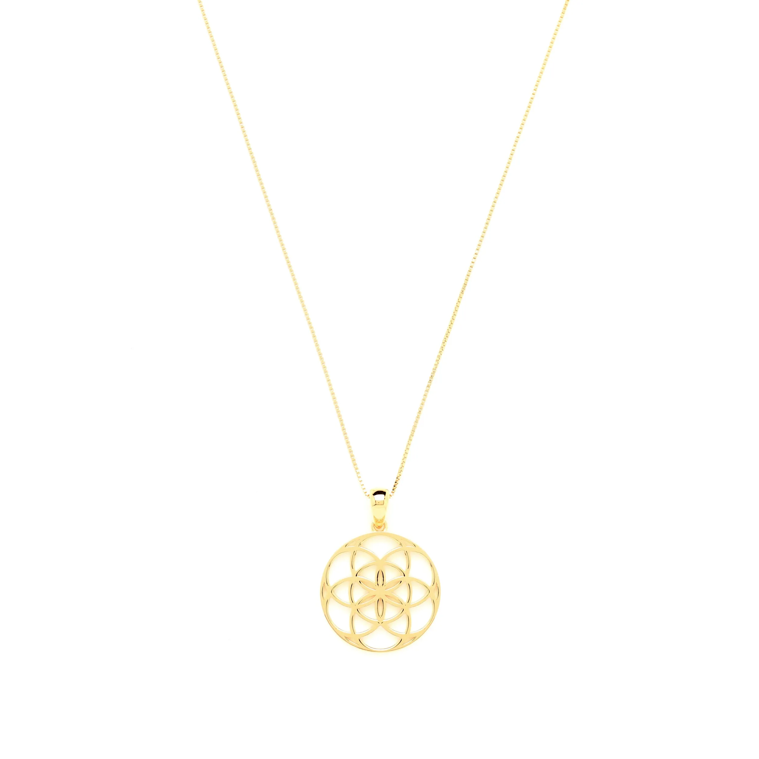 Seed of Life Abundance Necklace, 18K Gold