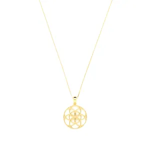 Seed of Life Abundance Necklace, 18K Gold