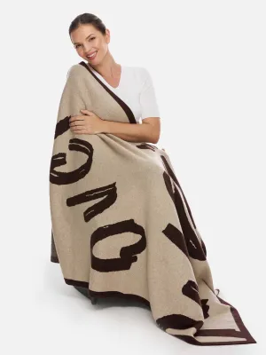 Sesame Dot Luxe Cashmere Blanket - Brown