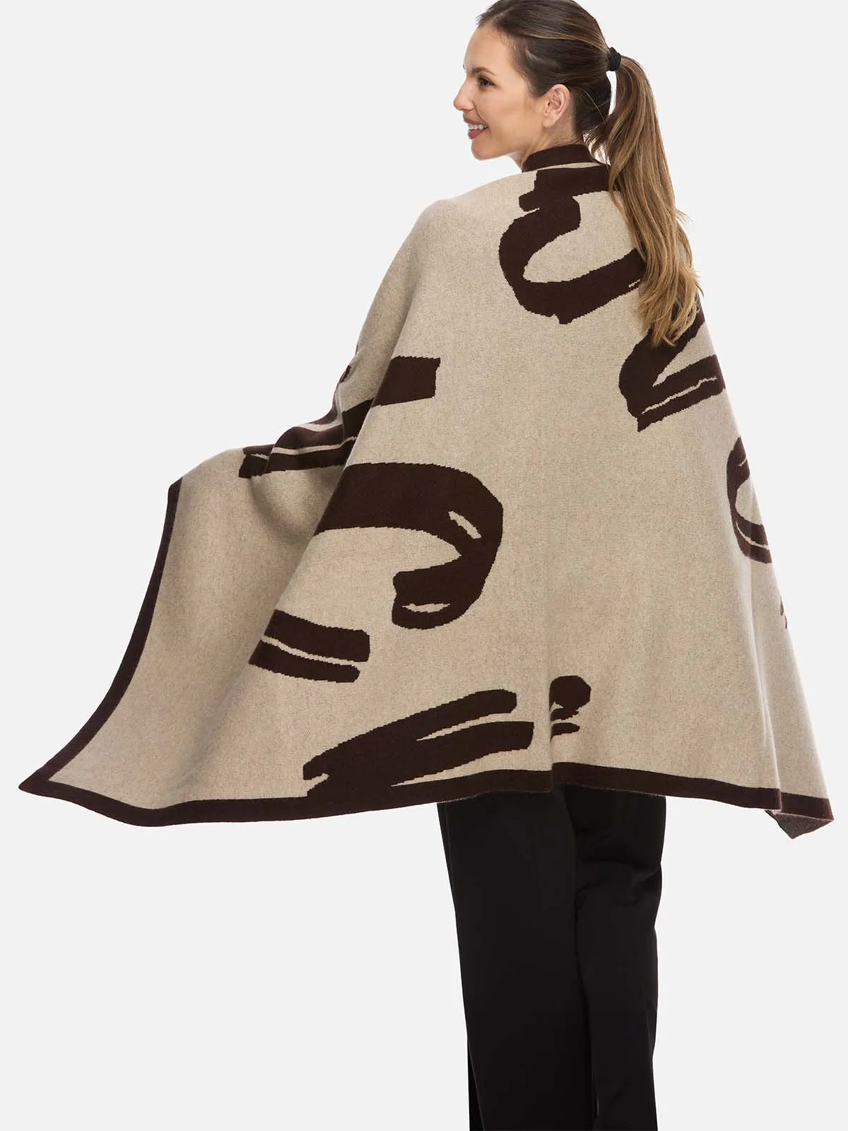 Sesame Dot Luxe Cashmere Blanket - Brown