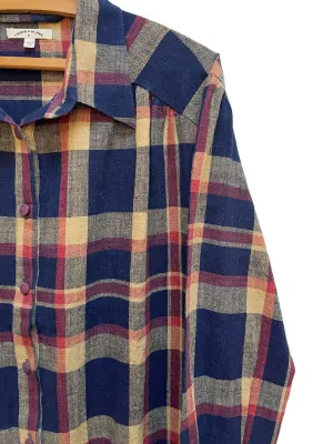 Shirtdress in Navy Madras Plaid