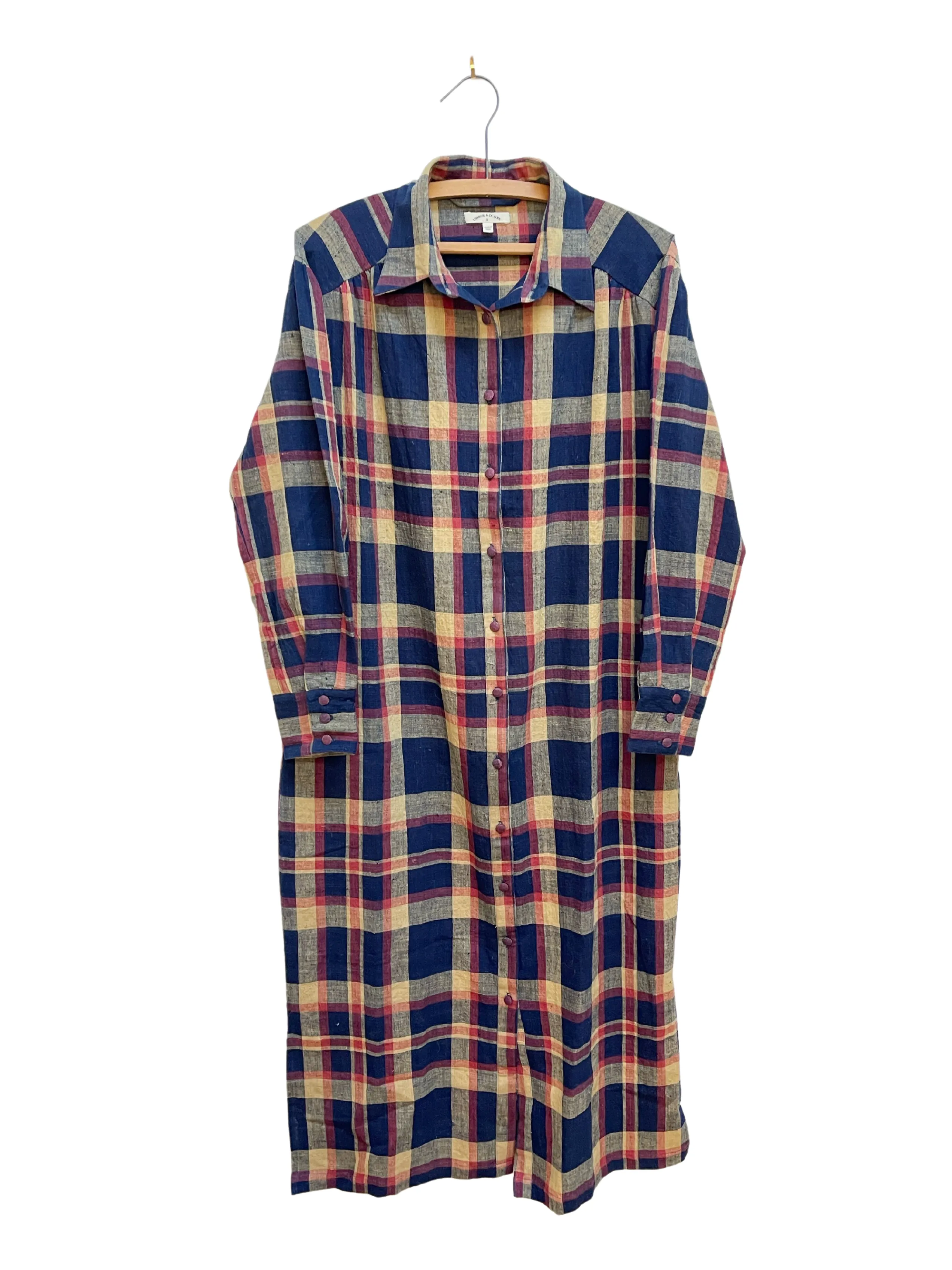 Shirtdress in Navy Madras Plaid