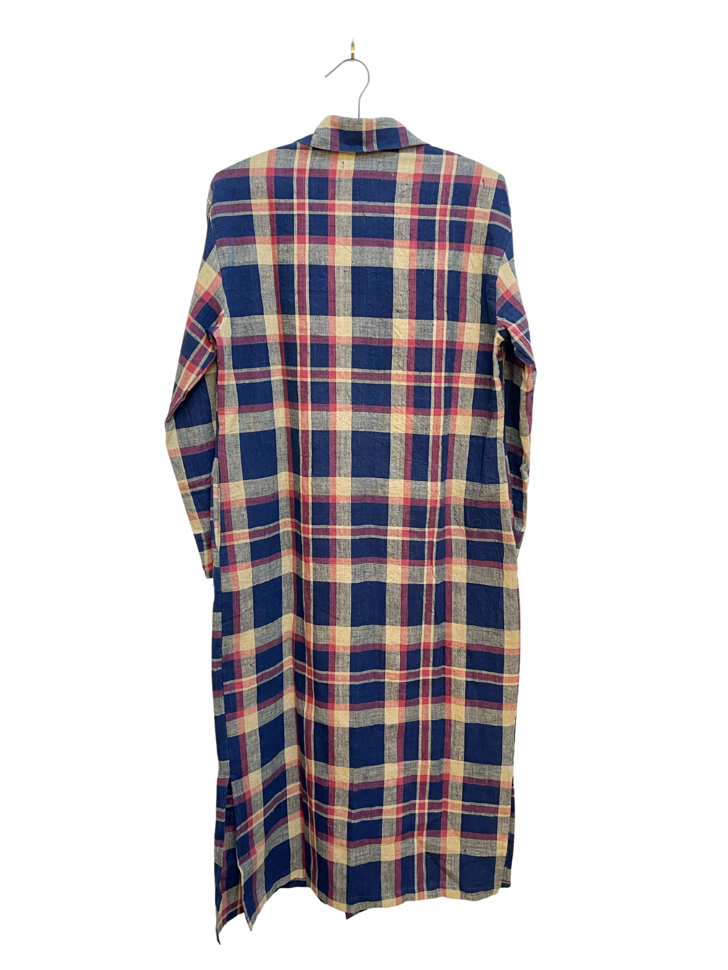 Shirtdress in Navy Madras Plaid