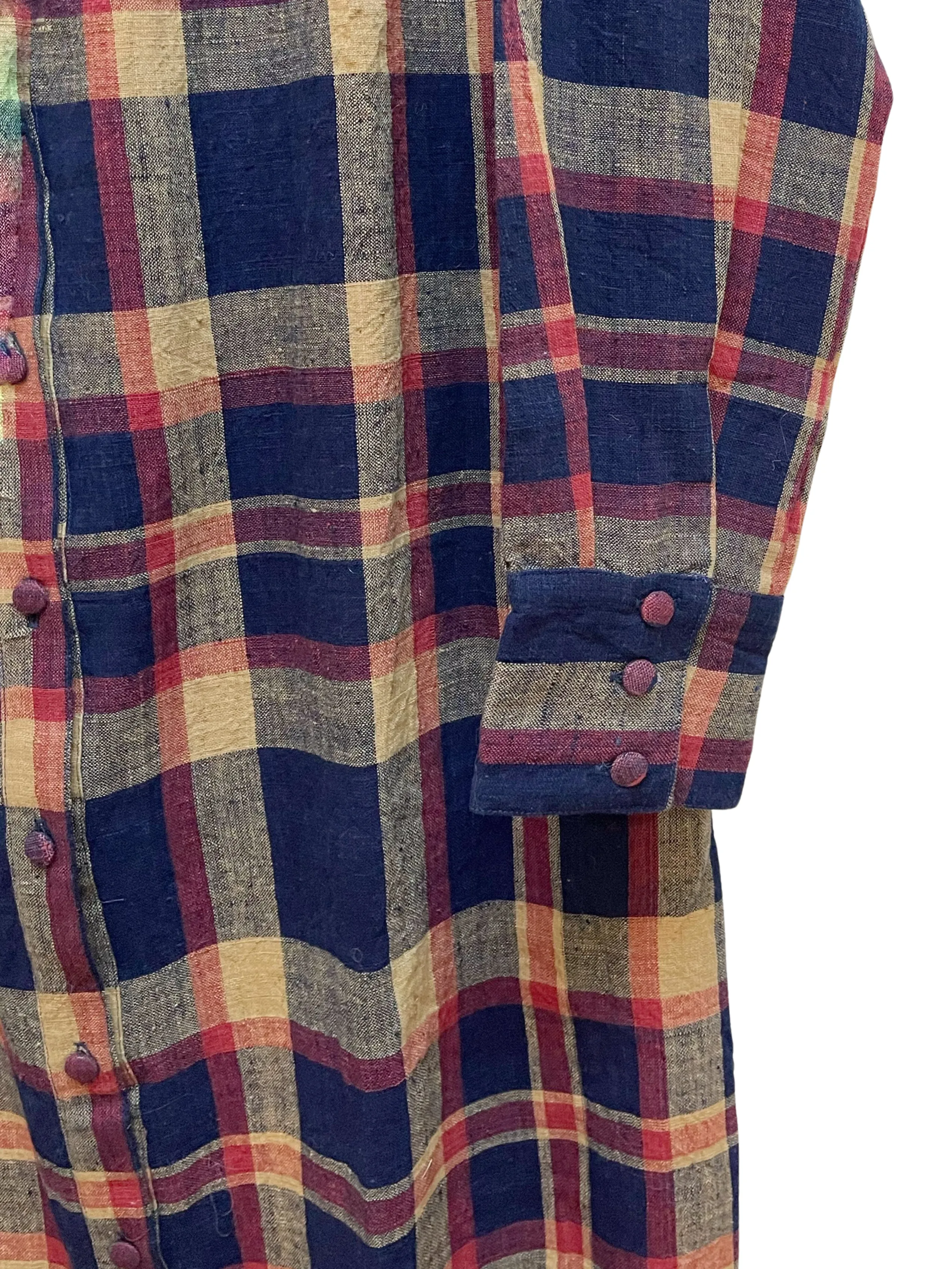 Shirtdress in Navy Madras Plaid