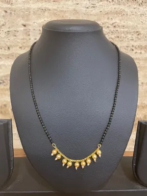 Short Mangalsutra Designs Gold Plated मंगळसूत्र Moti Pendant Fancy Wear (19 Inches)