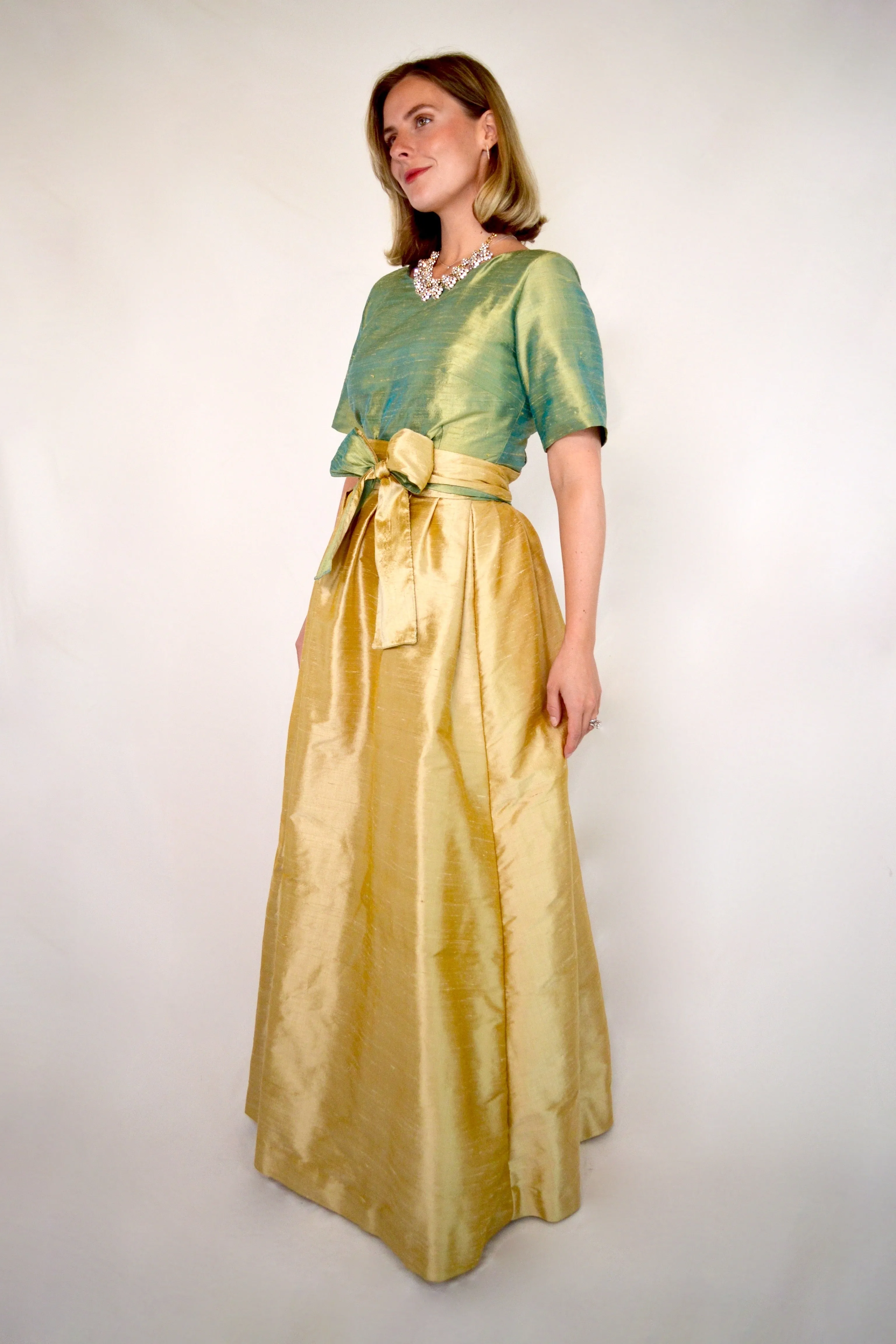 Short Sleeved Shirt in Silk Dupioni- Offered in 8 colors