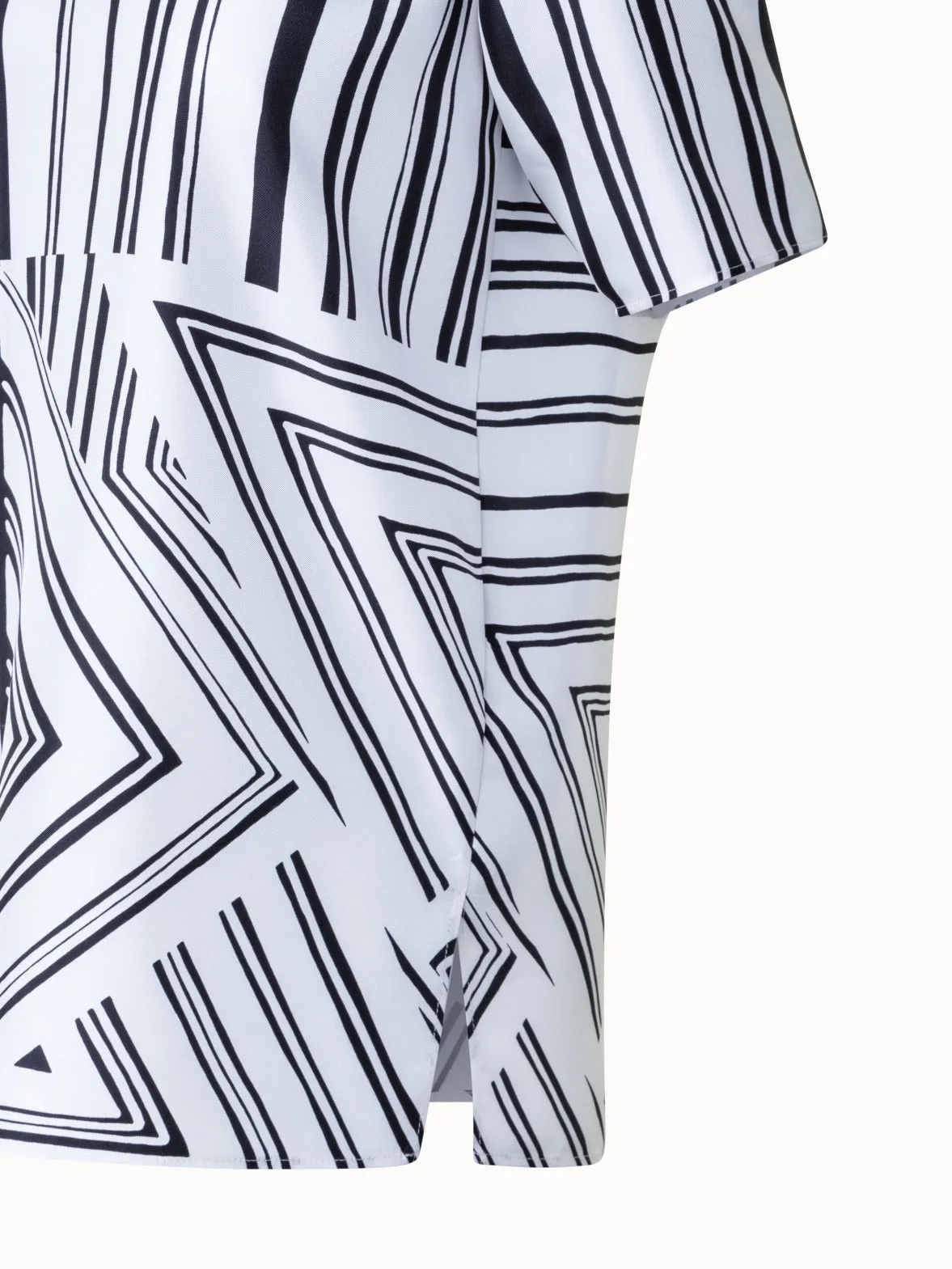 Silk T-Shirt Blouse with Lizzi's Lines Print