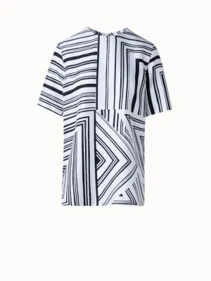 Silk T-Shirt Blouse with Lizzi's Lines Print