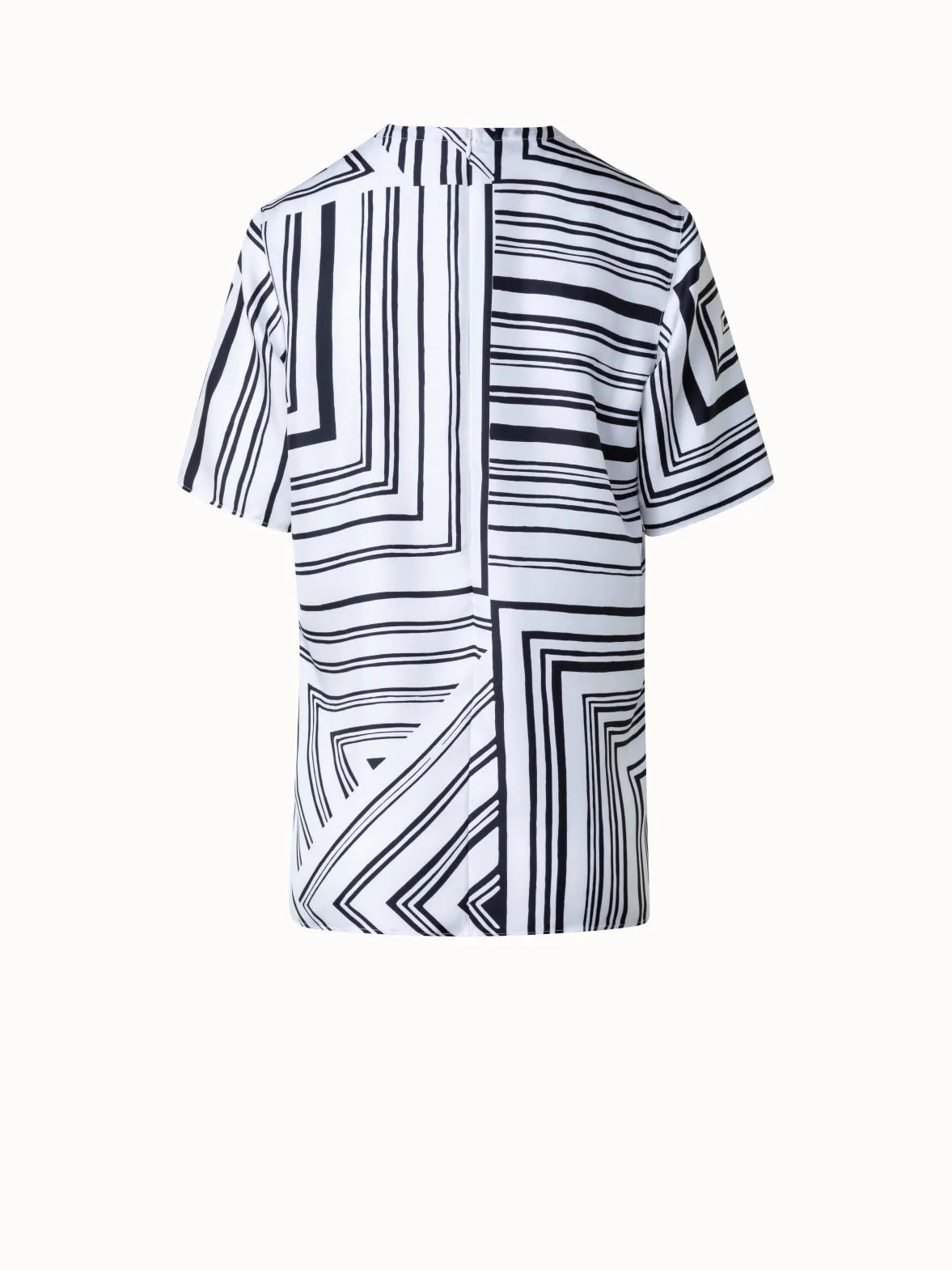 Silk T-Shirt Blouse with Lizzi's Lines Print