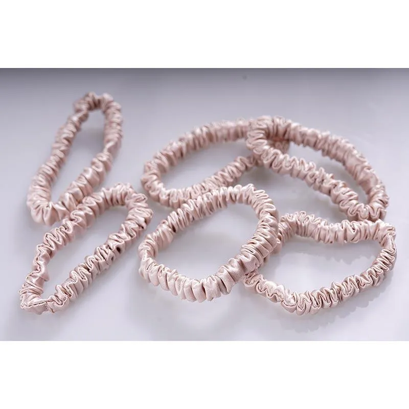 Silk thin scrunchies - Nude - 6 Pack - dropshipping