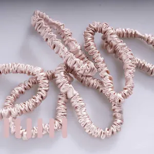 Silk thin scrunchies - Nude - 6 Pack - dropshipping