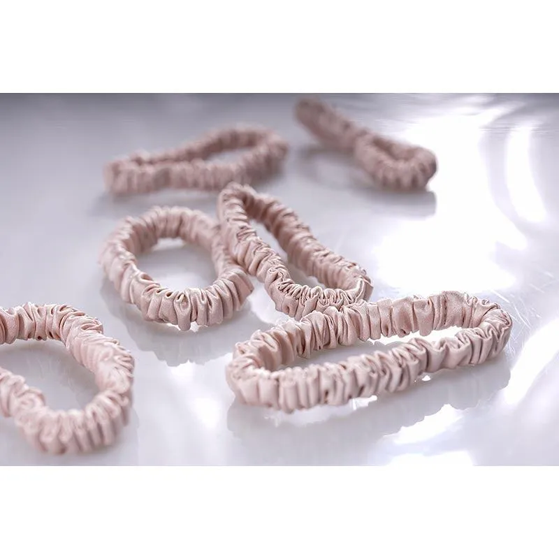 Silk thin scrunchies - Nude - 6 Pack - dropshipping