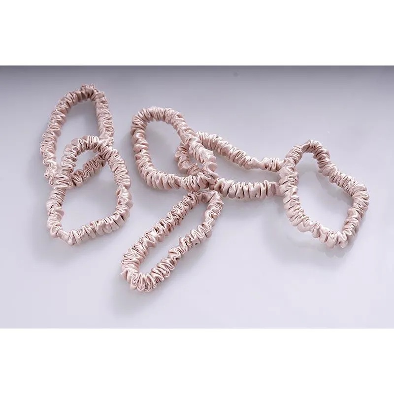 Silk thin scrunchies - Nude - 6 Pack - dropshipping