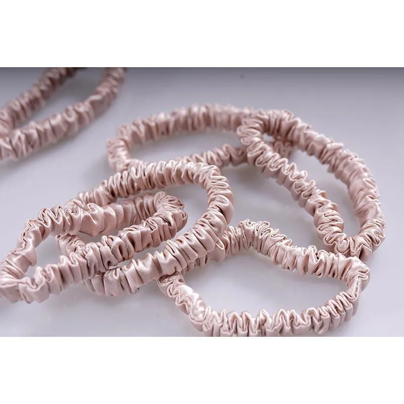 Silk thin scrunchies - Nude - 6 Pack - dropshipping