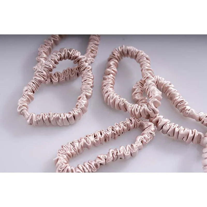 Silk thin scrunchies - Nude - 6 Pack - dropshipping