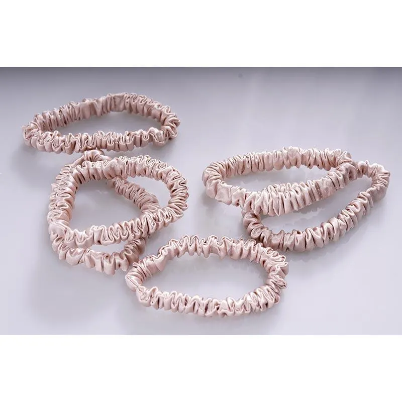 Silk thin scrunchies - Nude - 6 Pack - dropshipping