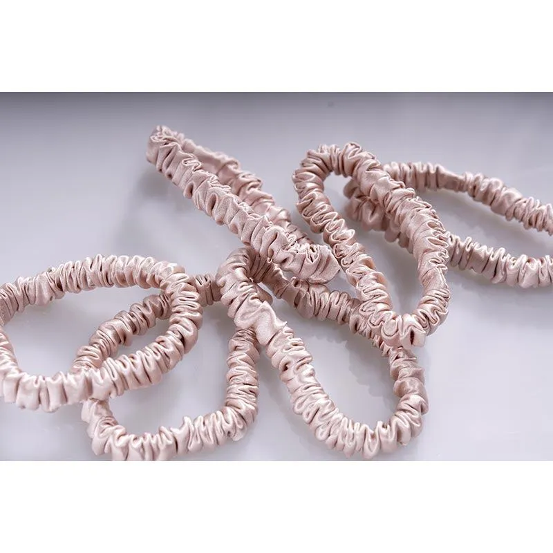 Silk thin scrunchies - Nude - 6 Pack - dropshipping
