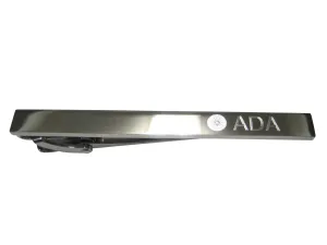 Silver Toned Etched Sleek Cardano Coin Cryptocurrency Blockchain Tie Clip