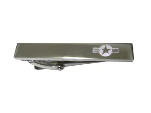 Silver Toned Etched Sleek Roundel of US AirForce Skinny Tie Clip
