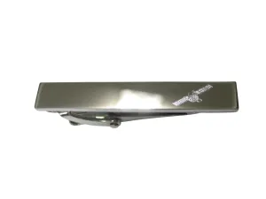 Silver Toned Etched Sleek Satellite Skinny Tie Clip